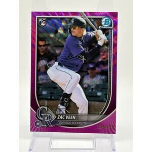 2025 Bowman Chrome Zac Veen Rookie Fuchsia Wave Refractor 104/299 SP Rockies RC